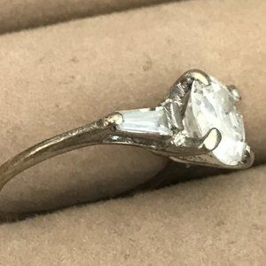 Cubic Zirconia Ring set in Sterling Silver Size 7